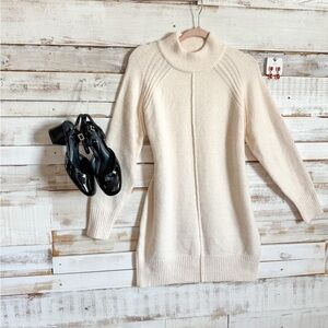 Elegant Cream tunic sweater dress